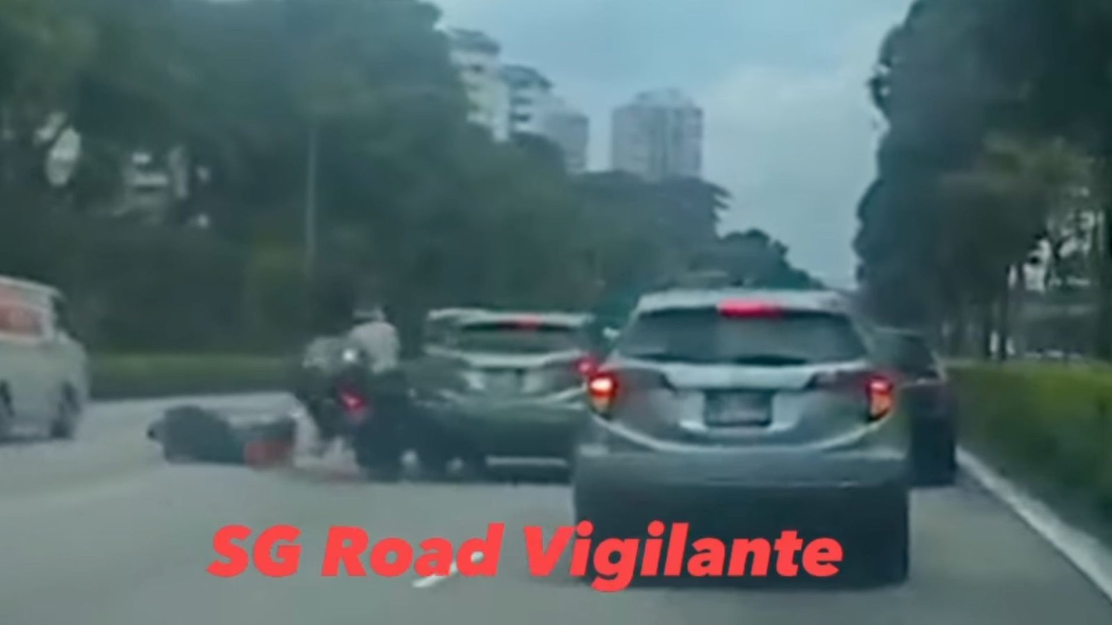 Motorcyclists involved in an accident in Singapore