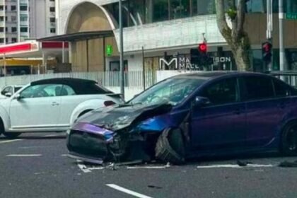 Two-car collision near Macpherson Mall